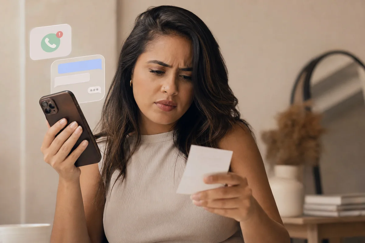 Cliente tentando marcar um horário pelo celular