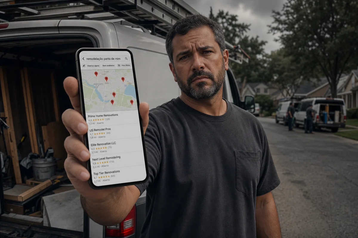 Prestador de serviços procurando sua empresa sem encontrá-la no mapa